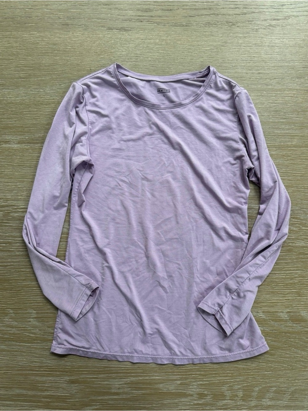 HeatTech women’s purple colored long sleeve crewneck basic shirt top size LARGE